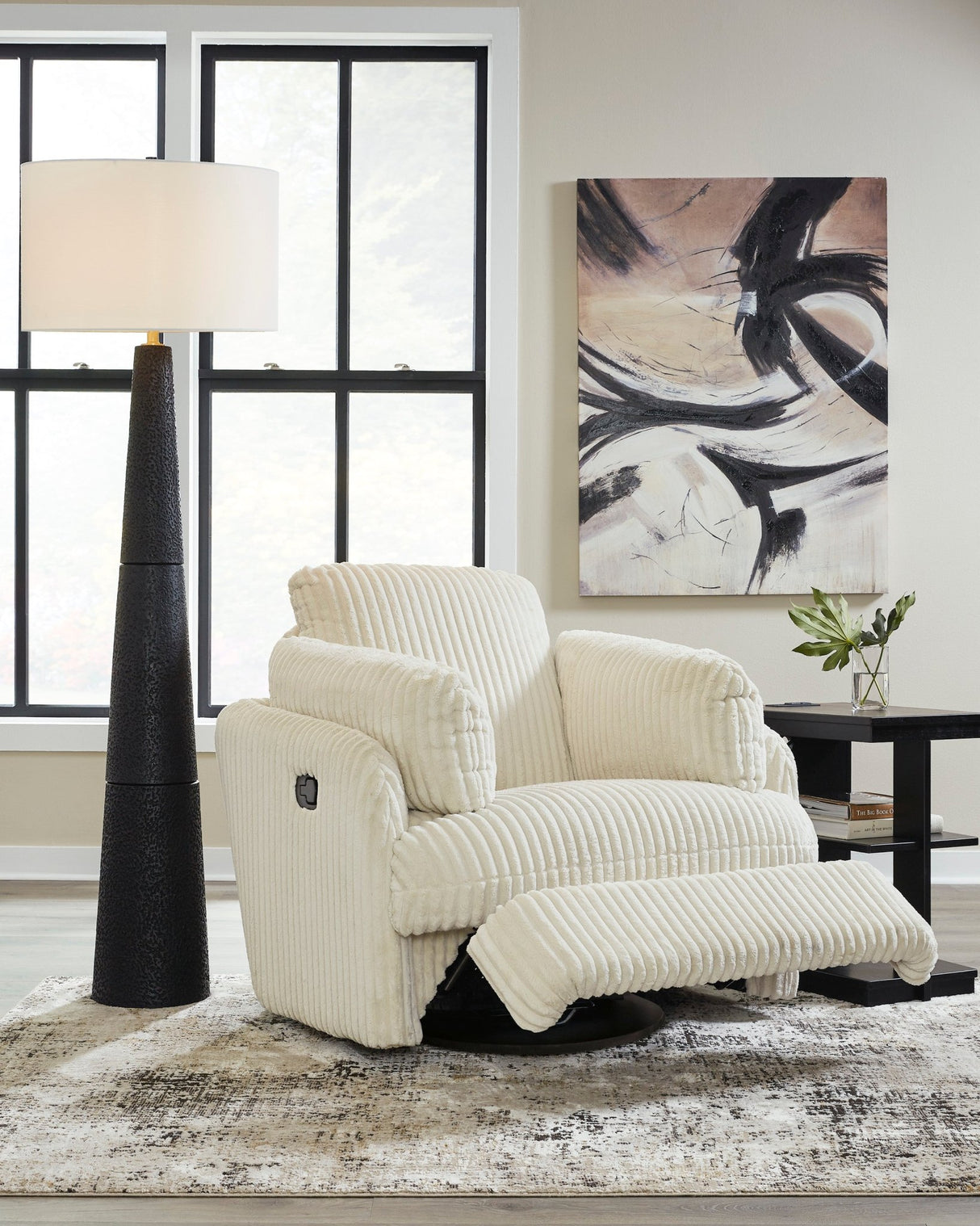 Ashley Ivory Tie - Breaker Swivel Glider Recliner - Velvet | Home Elegance USA