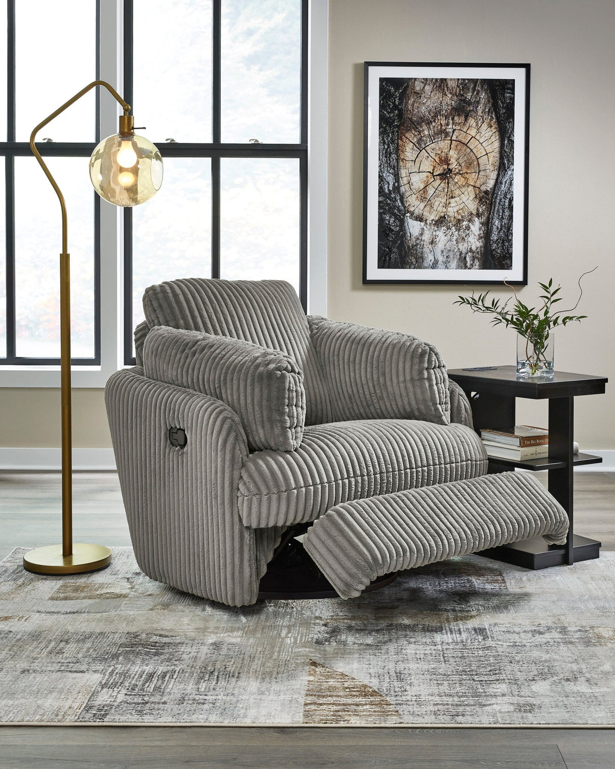 Ashley Fog Tie - Breaker Swivel Glider Recliner - Velvet | Home Elegance USA