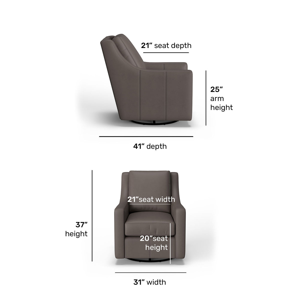 Murph Leather Swivel Glider Chair | Flexsteel