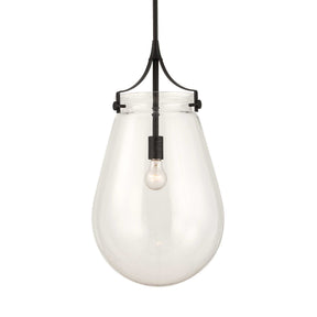 Dewdrop 1 Light Glass Shade Pendant - Black by Uttermost - View 1