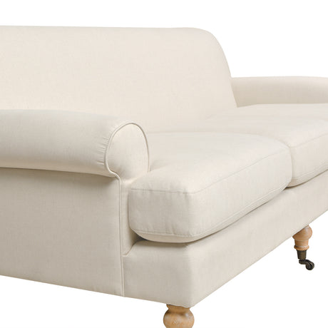 Alana  88' L-Shape Reversible Sectional Sofa, Light Beige Linen - sold by Home Elegance USA