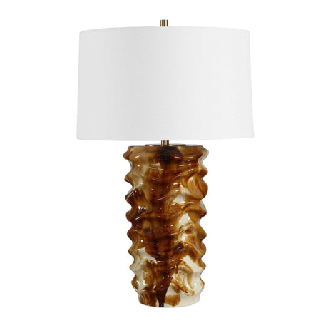 Bassa Glazed Table Lamp Brown / Cream - Light Brown / White by Uttermost - View 4