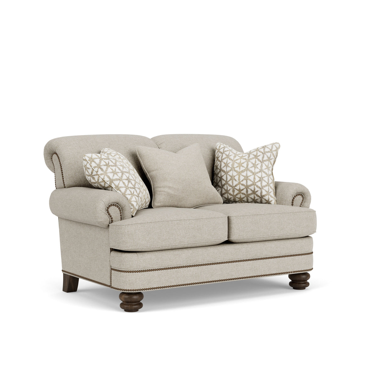 Bay Bridge Fabric Loveseat, Nailhead Trim | Flexsteel