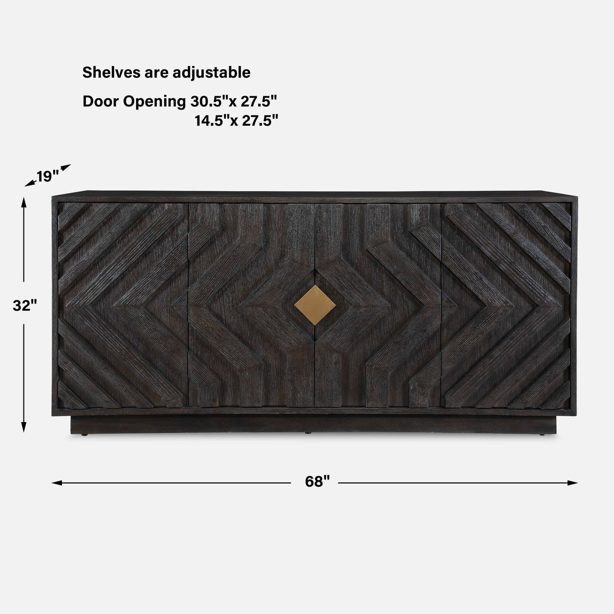 Faulkner 4 Door Cabinet - Black by Uttermost - View 9