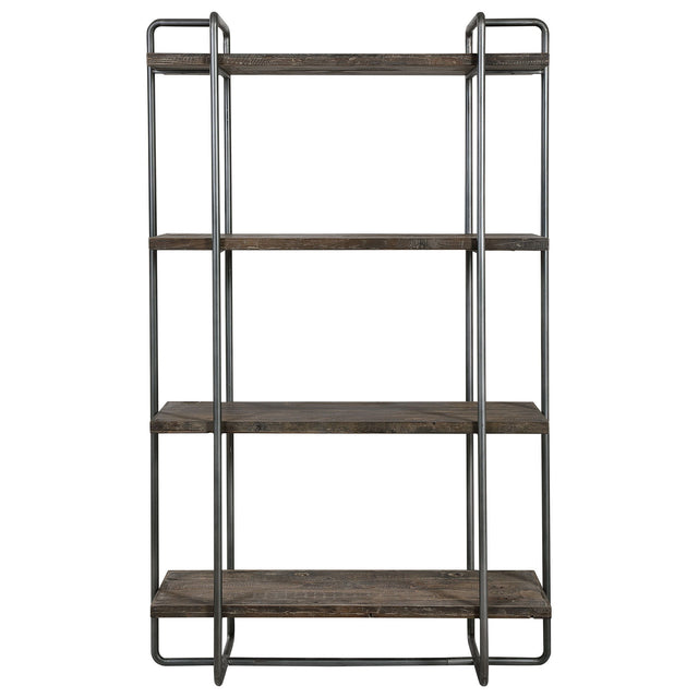 Stilo Urban Industrial Etagere - Dark Brown / Dark Gray by Uttermost - View 1