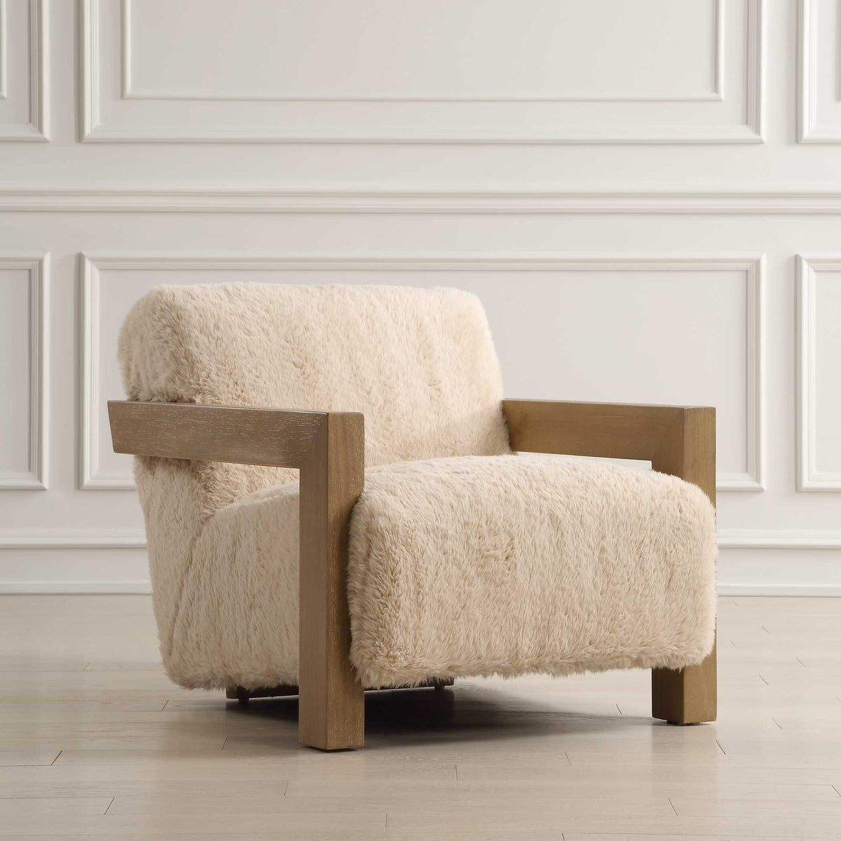 Jackson Sheepskin Accent Chair - Light Brown by Uttermost - View 3