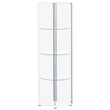 Curio Cabinet - Zahavah 4-shelf Hexagon Shaped Curio Cabinet White and Clear