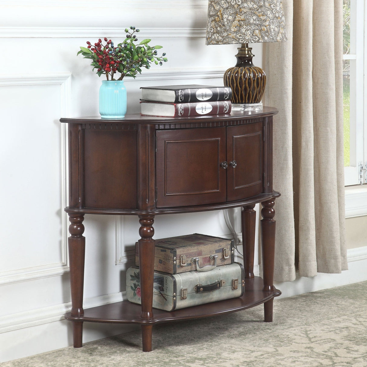 Brenda Console Table with Curved Front Brown | Coaster | Home Elegance USA