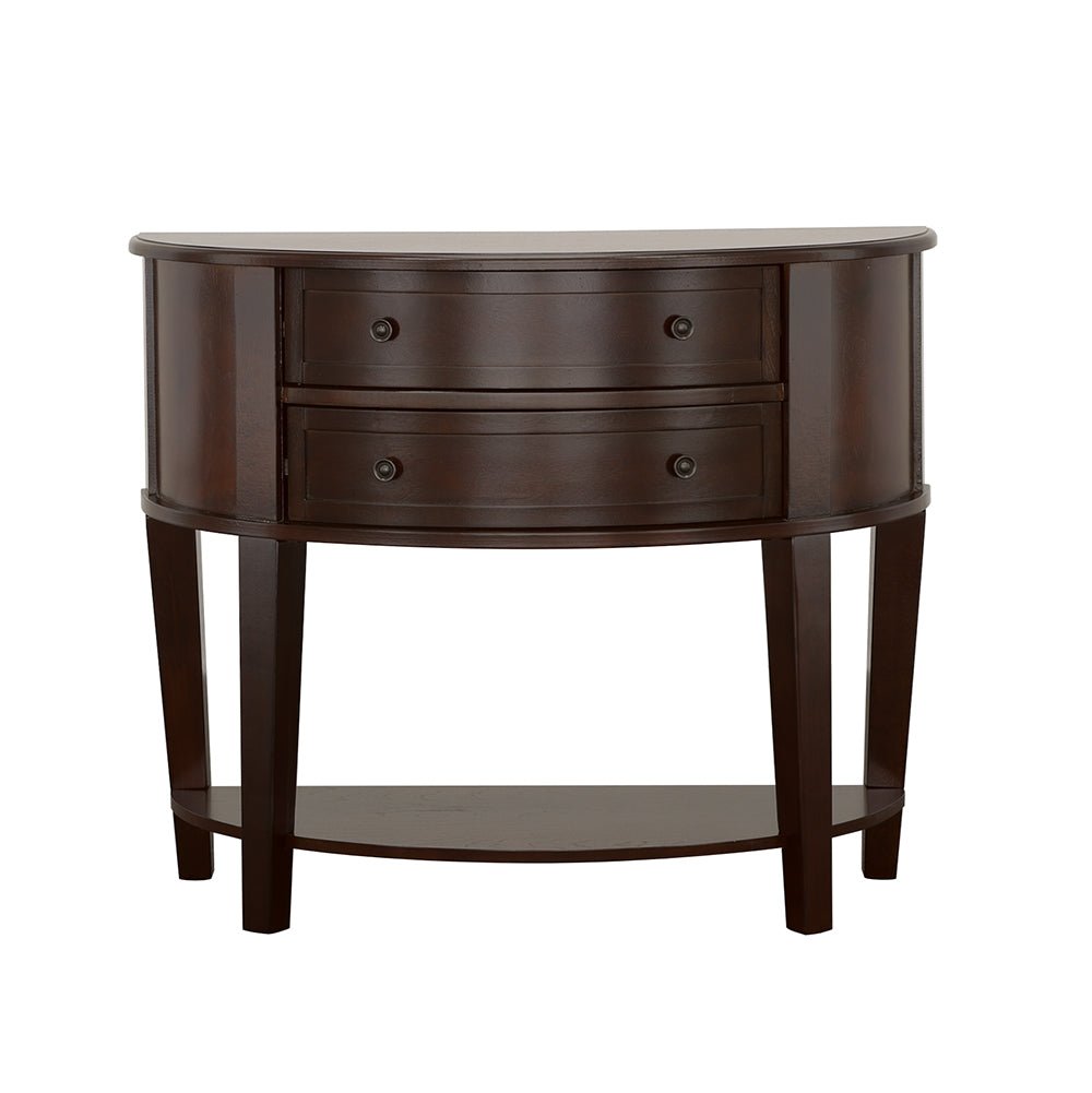 Diane 2 - drawer Demilune Shape Console Table Cappuccino | Coaster | Home Elegance USA