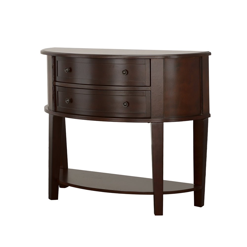 Diane 2 - drawer Demilune Shape Console Table Cappuccino | Coaster | Home Elegance USA