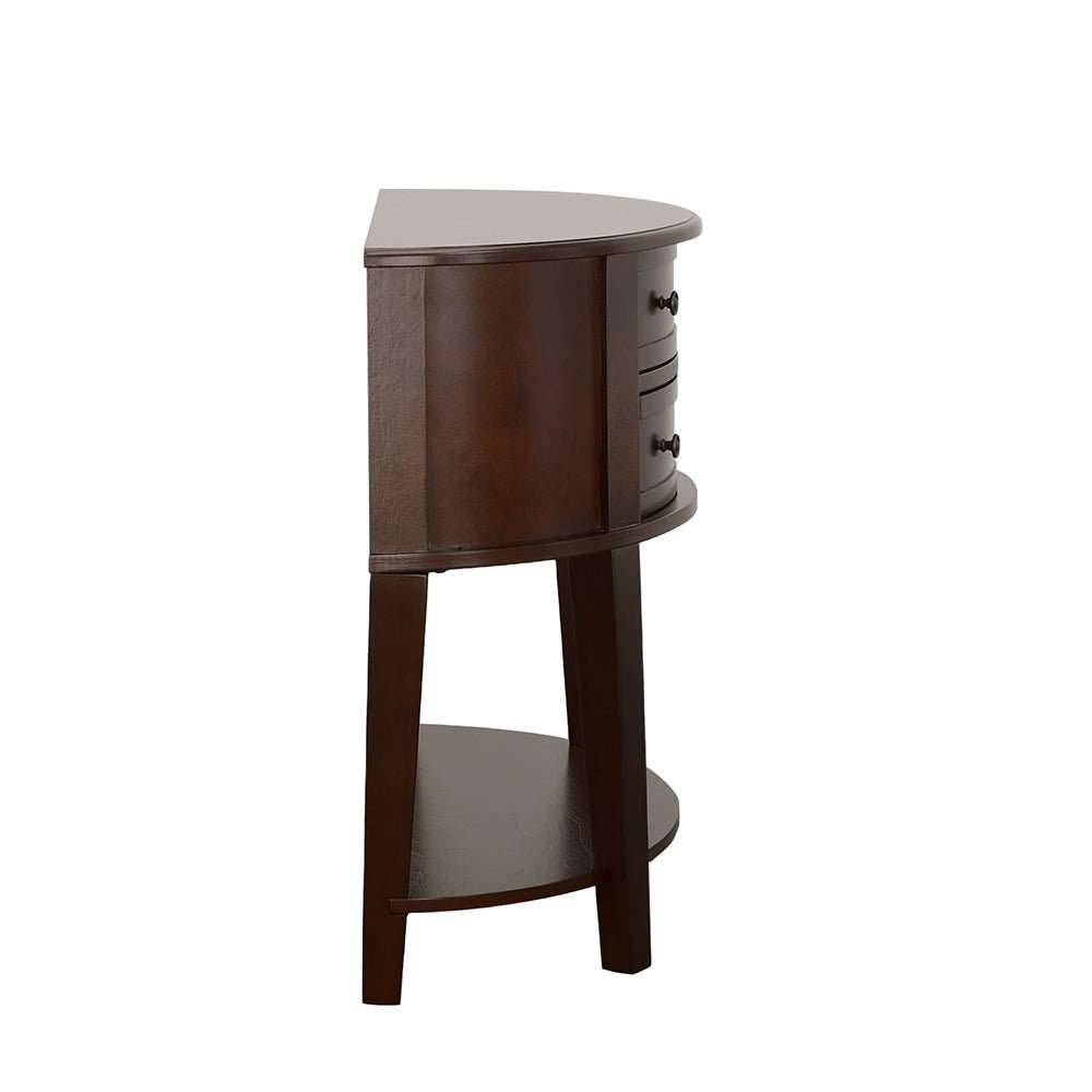 Diane 2 - drawer Demilune Shape Console Table Cappuccino | Coaster | Home Elegance USA