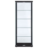 Delphinium 5 - shelf Glass Curio Cabinet Black and Clear | Coaster - 950170 - Home Elegance USA - 3