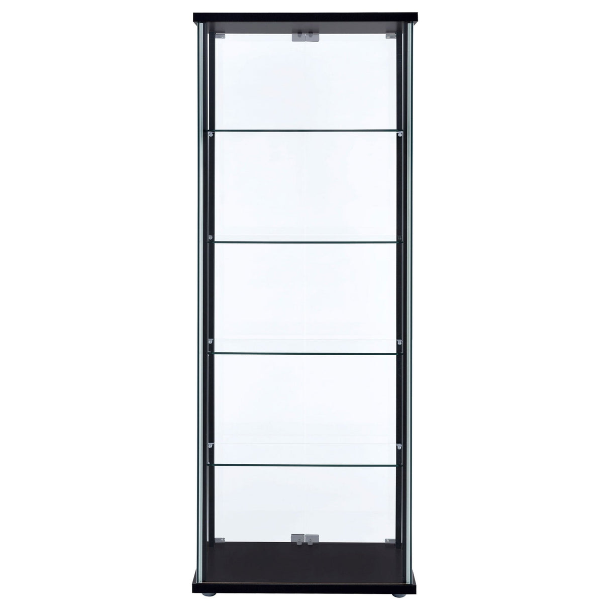 Delphinium 5 - shelf Glass Curio Cabinet Black and Clear | Coaster - 950170 - Home Elegance USA - 6