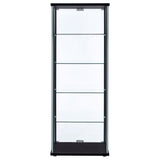 Delphinium 5 - shelf Glass Curio Cabinet Black and Clear | Coaster - 950170 - Home Elegance USA - 6