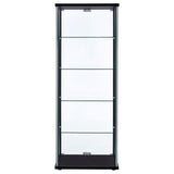 Curio Cabinet - Delphinium 5-shelf Glass Curio Cabinet Black and Clear