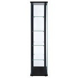 Delphinium 5 - shelf Glass Curio Cabinet Black and Clear | Coaster - 950170 - Home Elegance USA - 7