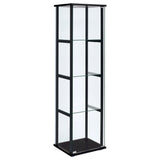 Cyclamen 4 - shelf Glass Curio Cabinet Black and Clear | Coaster - 950171 - Home Elegance USA - 1