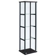 Curio Cabinet - Cyclamen 4-shelf Glass Curio Cabinet Black and Clear