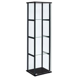 Curio Cabinet - Cyclamen 4-shelf Glass Curio Cabinet Black and Clear