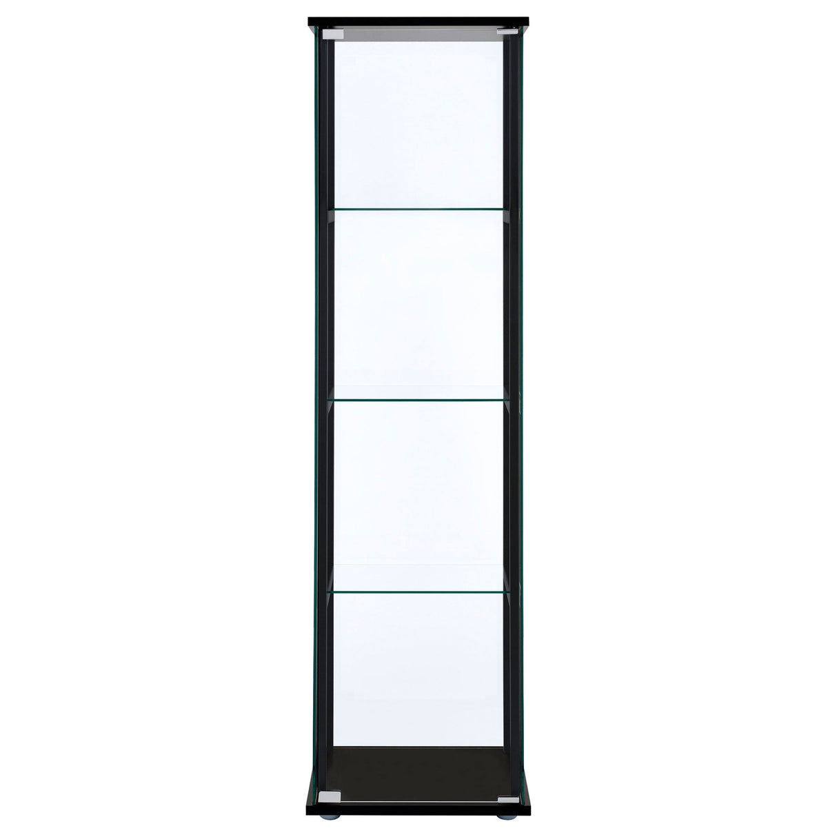 Cyclamen 4 - shelf Glass Curio Cabinet Black and Clear | Coaster - 950171 - Home Elegance USA - 3