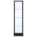 Cyclamen 4 - shelf Glass Curio Cabinet Black and Clear | Coaster - 950171 - Home Elegance USA - 3