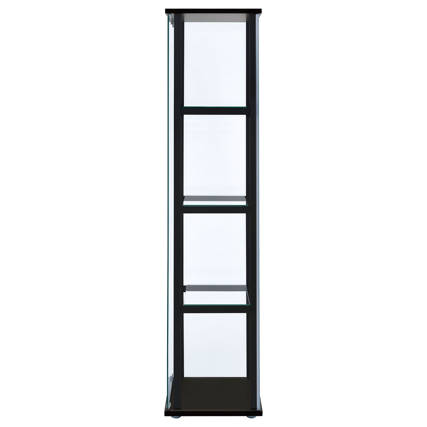 Curio Cabinet - Cyclamen 4-shelf Glass Curio Cabinet Black and Clear