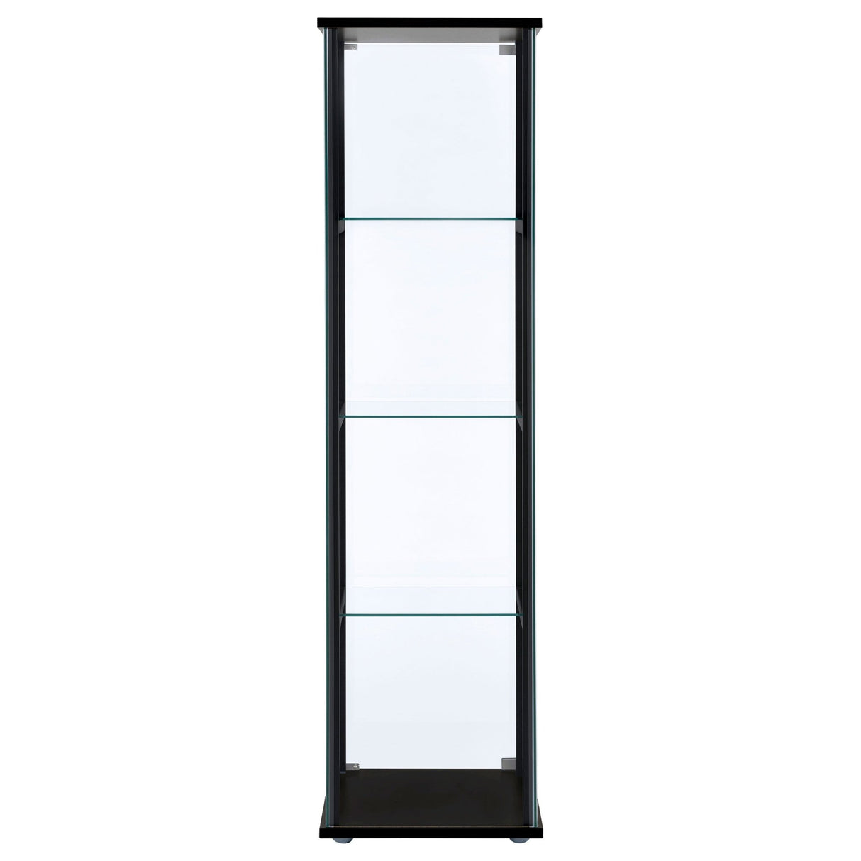 Cyclamen 4 - shelf Glass Curio Cabinet Black and Clear | Coaster - 950171 - Home Elegance USA - 6