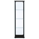 Cyclamen 4 - shelf Glass Curio Cabinet Black and Clear | Coaster - 950171 - Home Elegance USA - 6