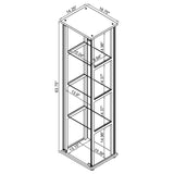 Cyclamen 4 - shelf Glass Curio Cabinet Black and Clear | Coaster - 950171 - Home Elegance USA - 11