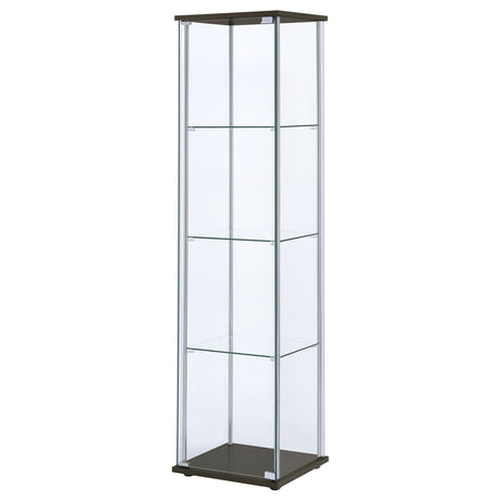 Curio Cabinet - Bellatrix Rectangular 4-shelf Curio Cabinet Cappuccino and Clear