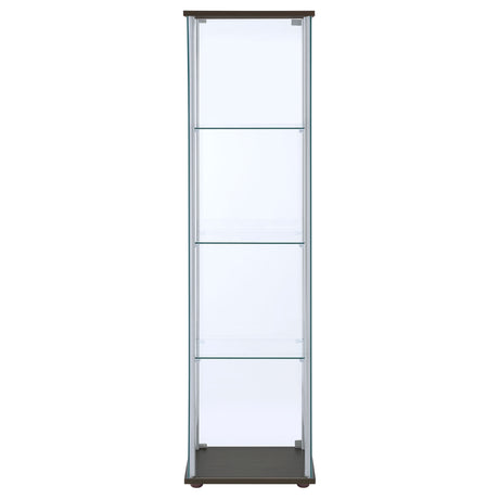 Curio Cabinet - Bellatrix Rectangular 4-shelf Curio Cabinet Cappuccino and Clear