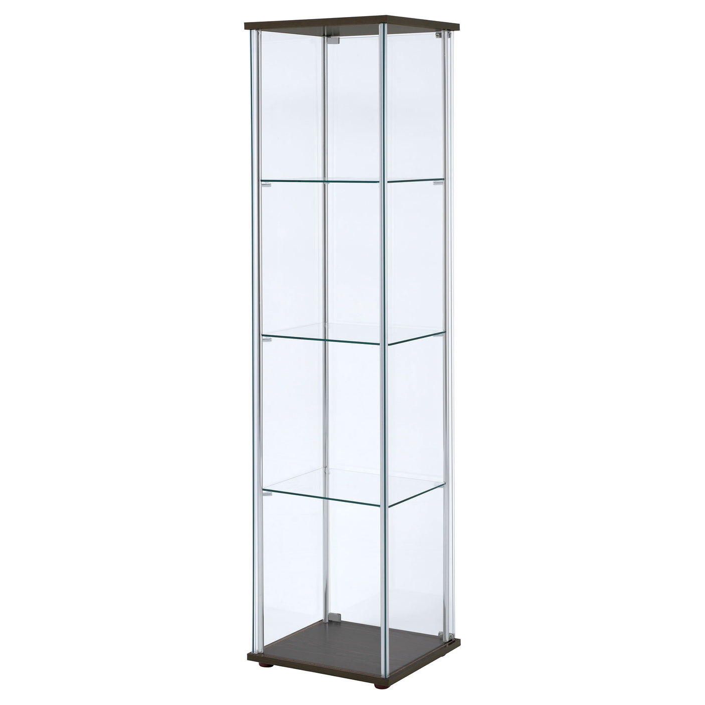 Curio Cabinet - Bellatrix Rectangular 4-shelf Curio Cabinet Cappuccino and Clear