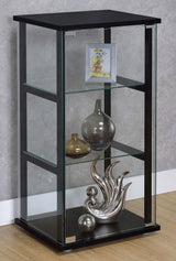 Curio Cabinet - Cyclamen 3-shelf Glass Curio Cabinet Black and Clear