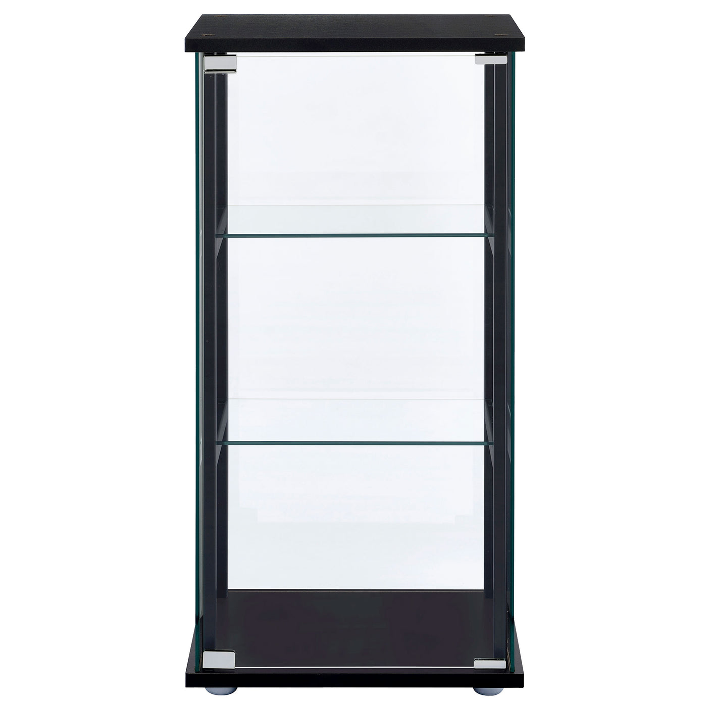 Curio Cabinet - Cyclamen 3-shelf Glass Curio Cabinet Black and Clear