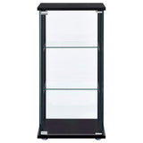 Curio Cabinet - Cyclamen 3-shelf Glass Curio Cabinet Black and Clear