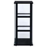 Cyclamen 3 - shelf Glass Curio Cabinet Black and Clear | Coaster - 950179 - Home Elegance USA - 5