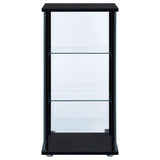 Curio Cabinet - Cyclamen 3-shelf Glass Curio Cabinet Black and Clear