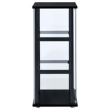 Cyclamen 3 - shelf Glass Curio Cabinet Black and Clear | Coaster - 950179 - Home Elegance USA - 7