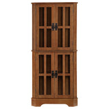 Coreosis 4 - shelf Corner Curio Cabinet Golden Brown | Coaster - 950185 - Home Elegance USA - 3