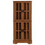 Curio Cabinet - Coreosis 4-shelf Corner Curio Cabinet Golden Brown