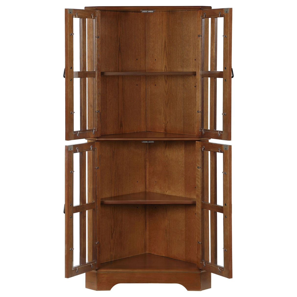 Coreosis 4 - shelf Corner Curio Cabinet Golden Brown | Coaster - 950185 - Home Elegance USA - 4