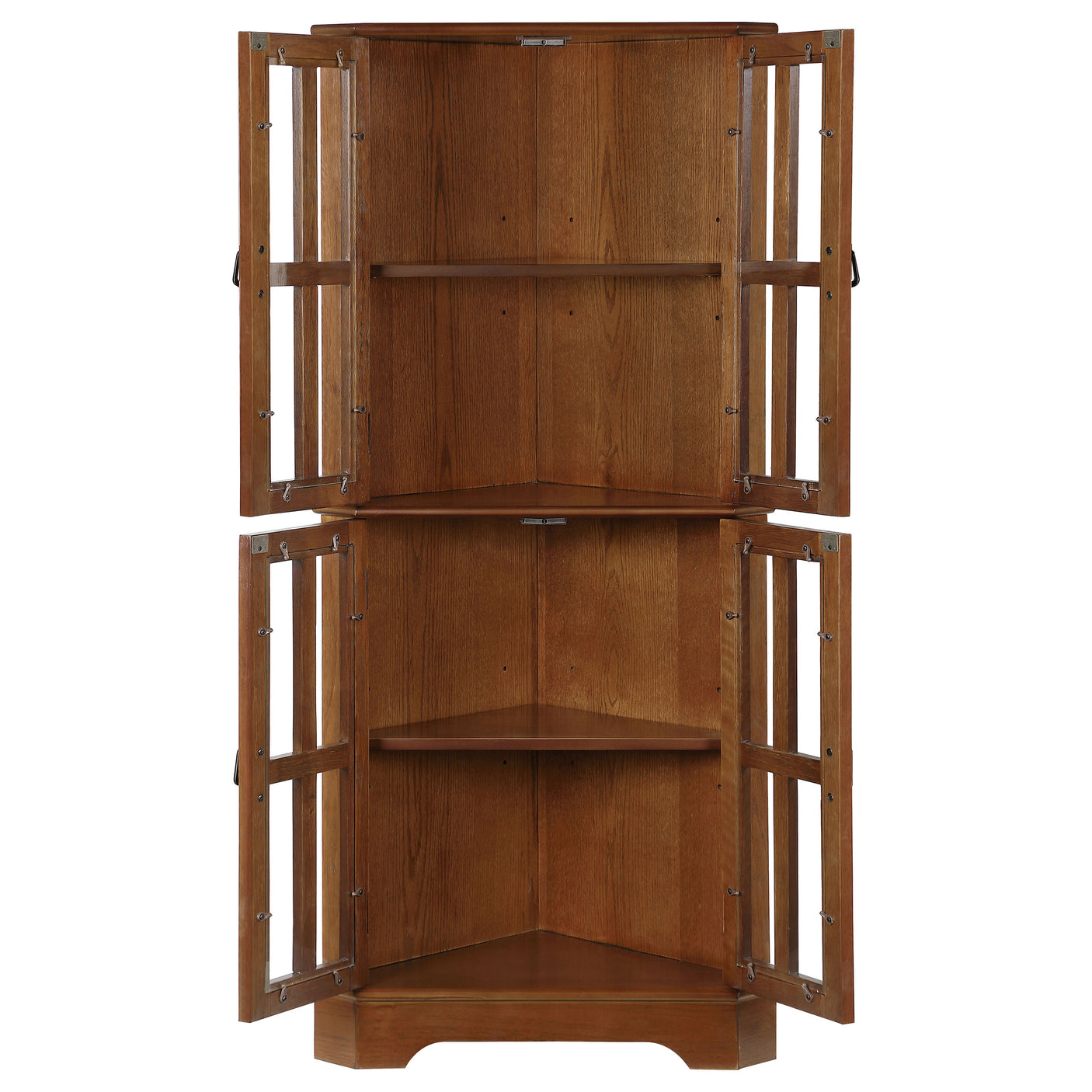 Curio Cabinet - Coreosis 4-shelf Corner Curio Cabinet Golden Brown