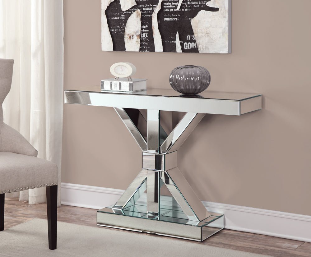 Console Table - Lurlynn X-shaped Base Console Table Clear Mirror