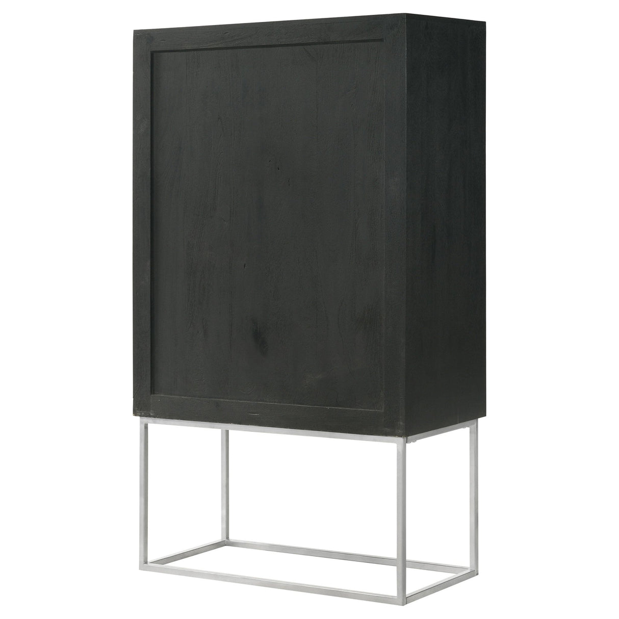 Borman 2 - door Bar Cabinet Wine Storage Walnut and Black | Coaster | Home Elegance USA