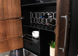 Borman 2 - door Bar Cabinet Wine Storage Walnut and Black | Coaster - 950318 - Home Elegance USA - 13