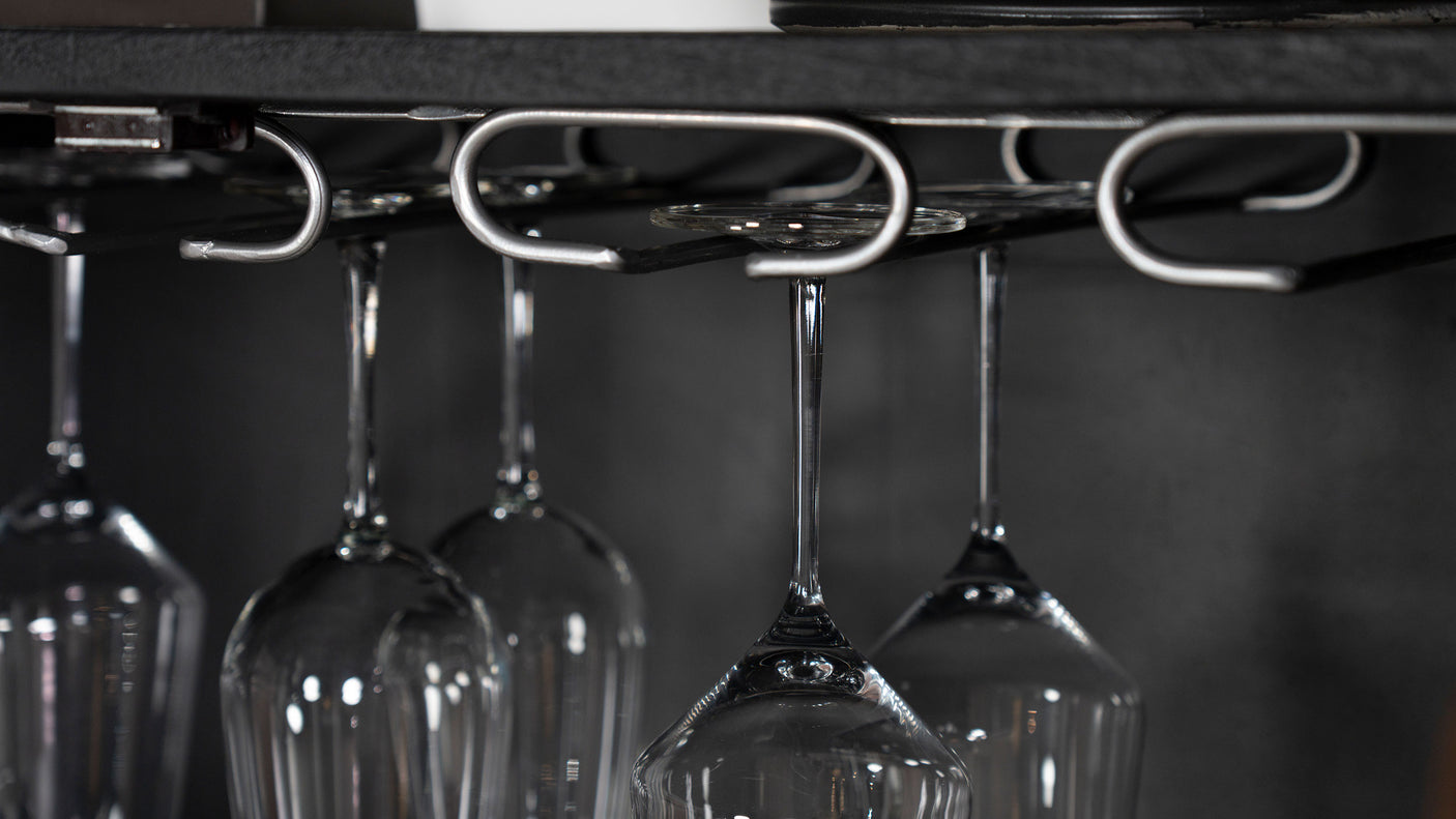 Bar Cabinet - Borman 2-door Bar Cabinet Wine Storage Walnut and Black