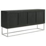 Accent Cabinet - Borman 4-door Wooden Accent Cabinet Walnut and Black