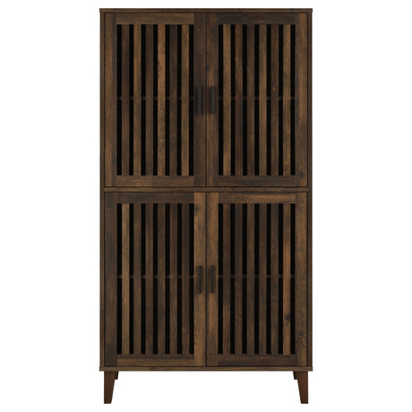 Tall Accent Cabinet - Elouise 4-door Engineered Wood Tall Accent Cabinet Dark Pine