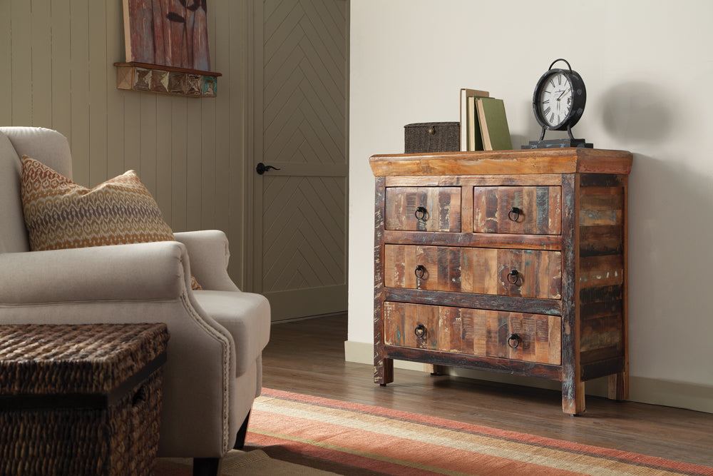 Accent Cabinet - Harper 4-drawer Accent Cabinet Reclaimed Wood