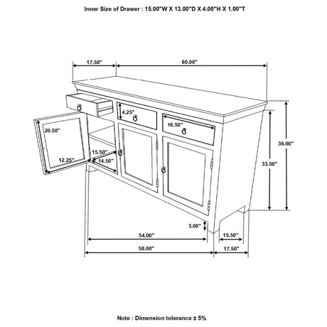 Henry 3 - door Accent Cabinet Reclaimed Wood | Coaster | Home Elegance USA